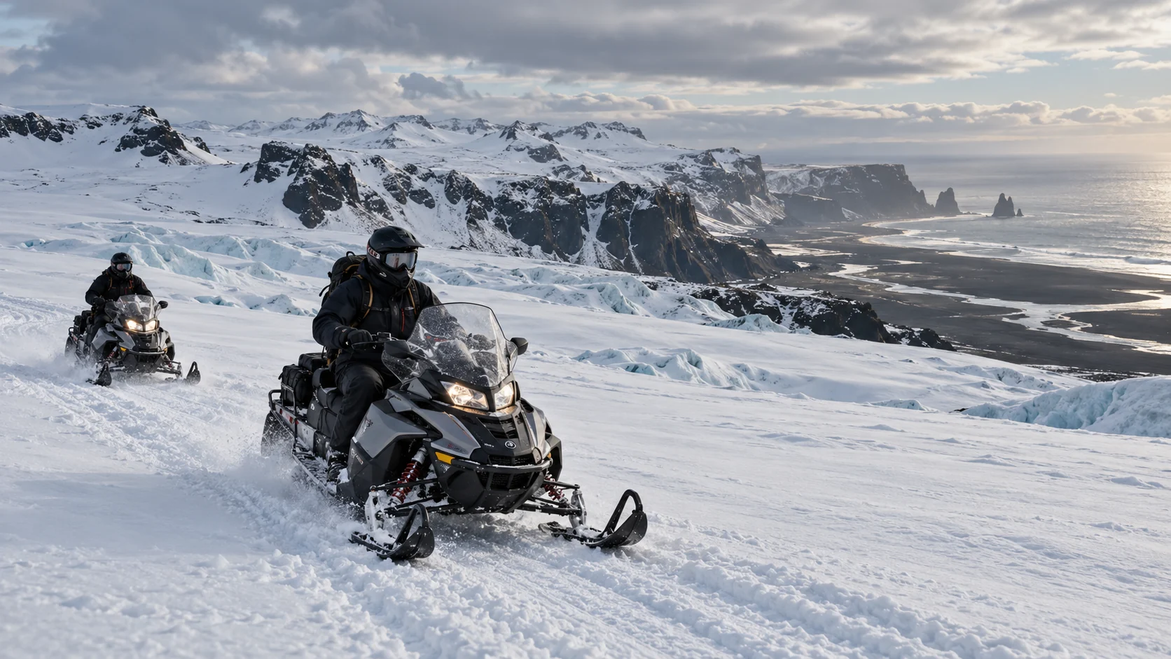 South Coast & Mýrdalsjökull Snowmobiling — Iceland tour landscape